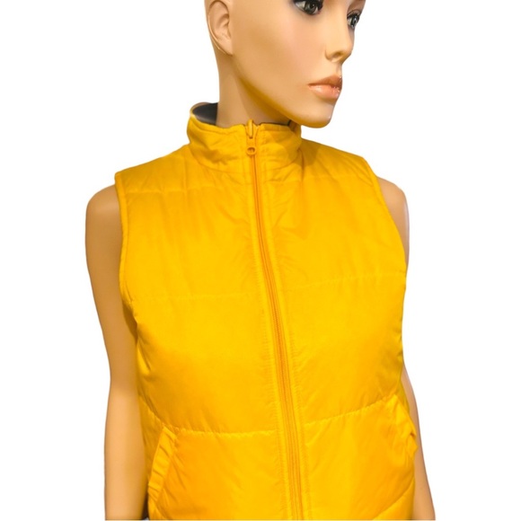 Reversible Yellow and Blue Vest Green Dog Size M 100% polyester Side pockets - Picture 3 of 11